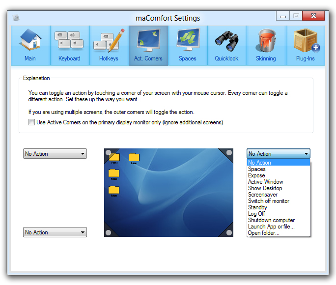 maComfort - Active Corners function